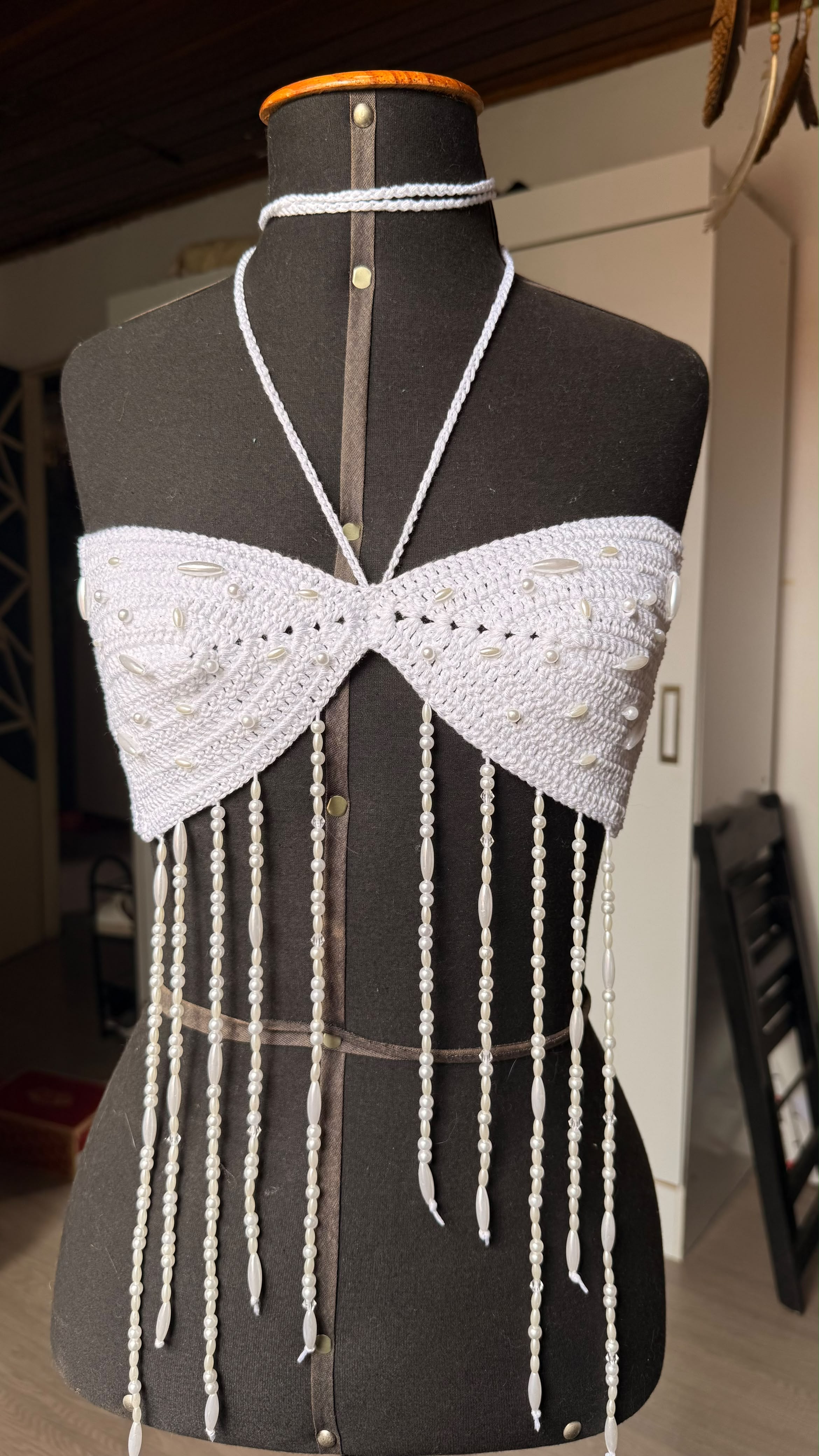 Peça de crochê artesanal
